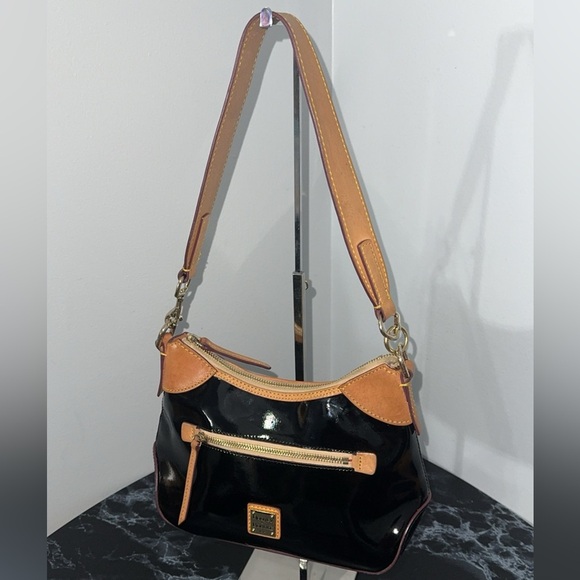 DOONEY & BOURKE Patent Small Hobo Black Shiny Patent Leather AUTHENTIC - Picture 2 of 13